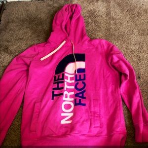 Pink north face hoodie